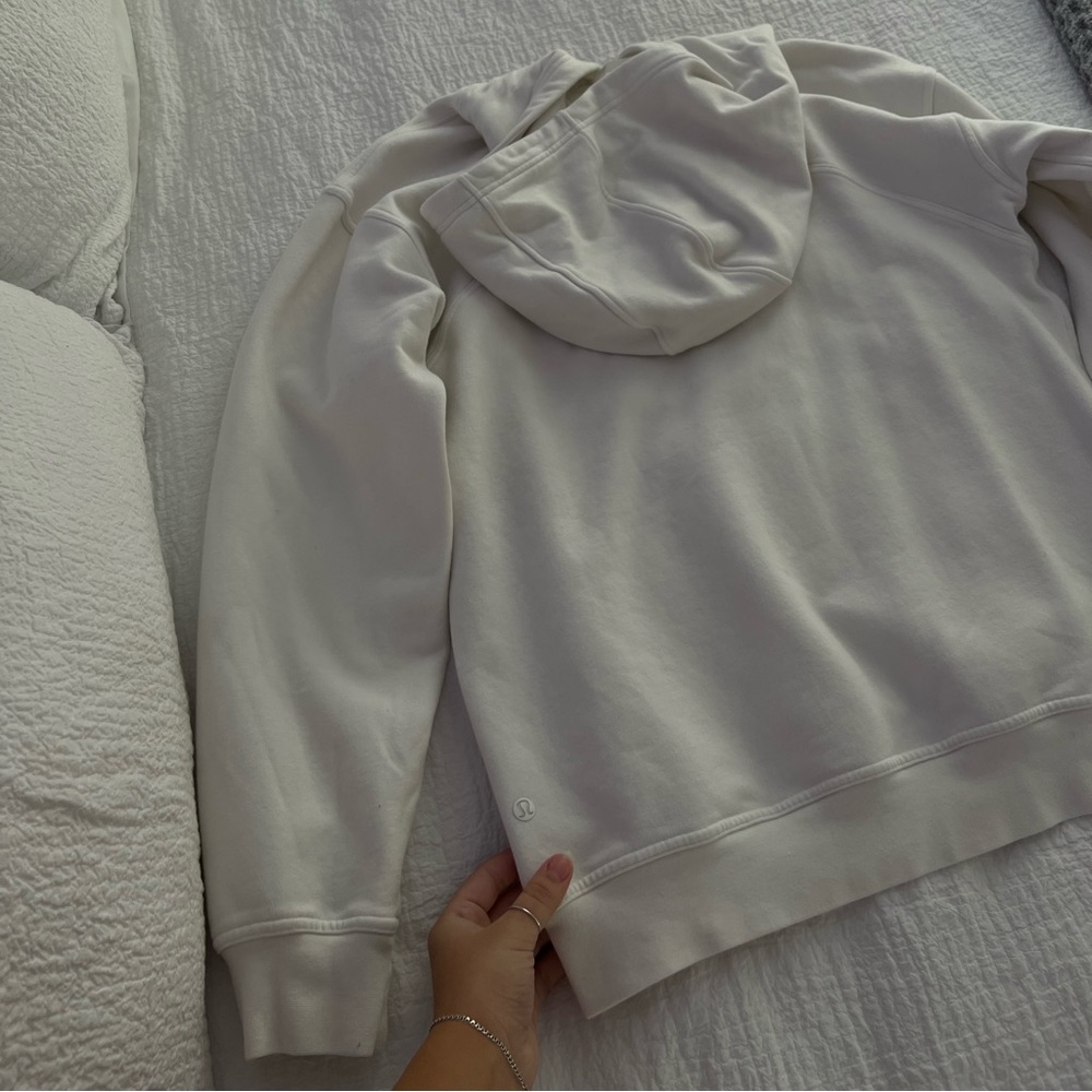 white oversized lululemon hoodie